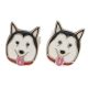 Ezüst kutyás fülbevaló Husky