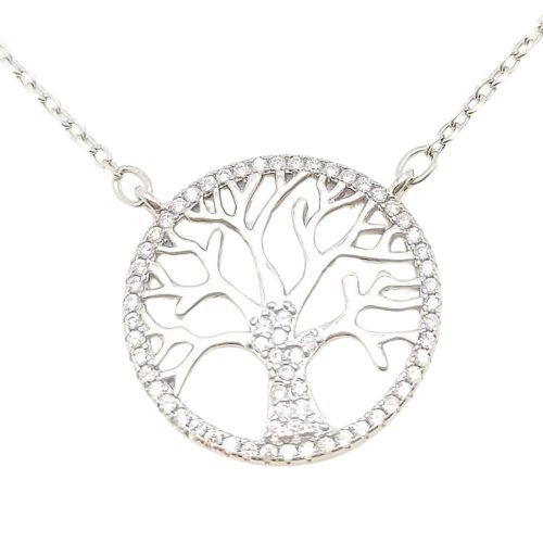 Ezüst életfa körben collier nyakék